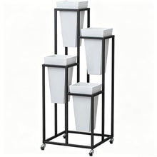 Plant Stand Indoor Outdoor, Tier Metal Flower Shelf With Wheels And Pots