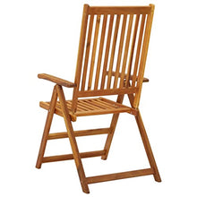 KGFHERENB Set of 3 Solid Acacia Wood Garden Reclining Chairs, Foldable Outdoor Patio Seating with Adjustable Backrest, Natural Oiled Finish for Backyard and Terrace, Brown