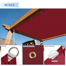 E&K 24'x40' Waterproof Sun Shade Sail Straight Edge Rectangle Canopy Shade Cover with Grommets UV Block for Pergola Backyard Garden Patio Deck Outdoor (Red)
