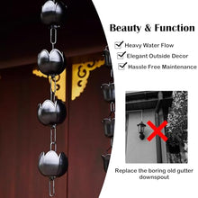 YUSIWOAL Flower Shaped Rain Chains for Gutters - Elegant Hanging Water Feature, Rainwater Catching System(2.2M (7.2Ft))