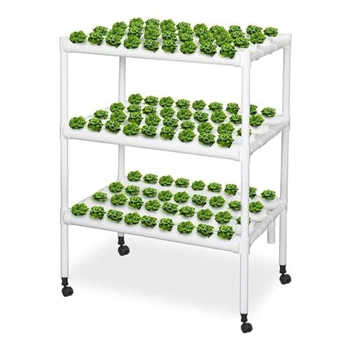 Indoor Hydroponics System Indoor Garden 108 Plant Sites Food-Grade PVC-U Pipes Hydroponic Planting Equipment, with Water Pump, Gift for Gardening Lover wyqdp240305