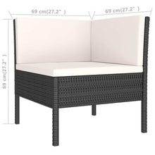 12 Piece Patio Lounge Set with Cushions, Black PE Rattan Outdoor Furniture