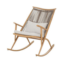 Christopher Knight Home Ilumia Set of 2 Iron Frame in Maple Finish Rocking Chair Outdoor, Patio PE Rattan Backrest Rocker Chair with Cushions, Comfort Wicker Rocker for Backyard Balcony, Gray + Maple