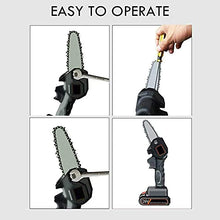 Mini Chainsaw 4 Inch Hand Held Cordless Chainsaw 2 Batteries and Brushless Chainsaw Motor 26V Electric Hand Saw Weighing 0.7kg One Battery