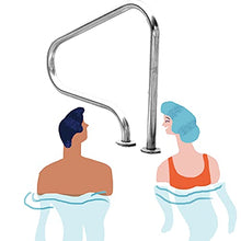 Stainless Steel Handrails for Inground Pools Entrances with 3-Bends of Humanized Handles Safety Rails Easy to Install (Thickness:1.2mm) ()