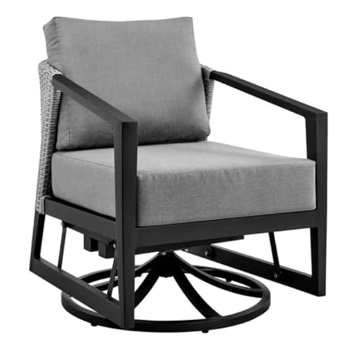 Armen Living Palma Aluminum Outdoor Swivel Lounge Chair Gray