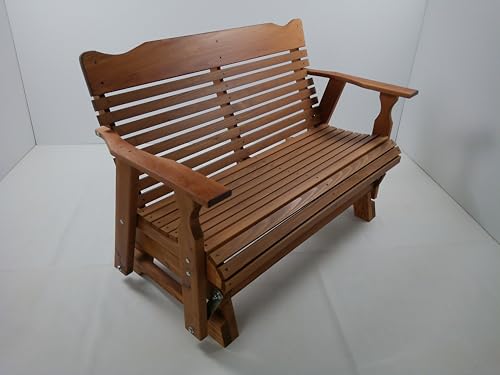 Kilmer Creek Rustic Finished 4 Foot Cedar Porch Glider, Amish Crafted