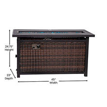 Flash Furniture 45"x25" Outdoor Propane Fire Pit Table, Black
