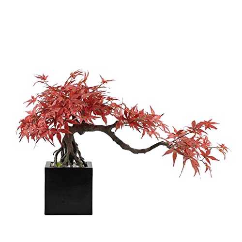 Artificial Bonsai Simulation Bonsai Tree Indoor Artificial Maple Leaf Bonsai Tree for Home Living Room Hotel Lobby Decoration Simulation Plant Bonsai Trees for Home Office