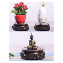 Heavy-Duty Potted Plant Standing Supports Wooden Vase Base Carved Base Buddha Statue Stone Plant Display Stand Rotatable Round Craft Collection Pedestal Plant Container Base (Color : Brass) (1 )