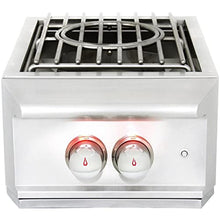 Drop -in Grill Accessory | Built-in Natural Gas Burner | High Performance Power Burner with Wok Ring | Stainless Steel Lid - Outdoor Kitchen Grilling Accessory