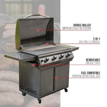 Grilla Primate Propane Grill - 4 Burner, 490 Square Inches Cook Space