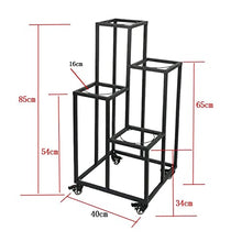Plant standMetal Plant Stand with Wheels, Flower Stand, Planter, Shelf, Flower Pot Holder for Plant Display in Garden, Balcony, Home, Flower Shop, Art Decoration, Shelves,Black Bucket+flower Stand
