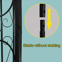 Metal Garden Arch Arbor Garden Arch with Door, 84.6" High x 45.3" Wide Stereoscopic Metal Garden Arbor, Wrought Iron Ornamental Outdoor Estate Entryway, Weddings Quinceaneras Party Decoration 215x115