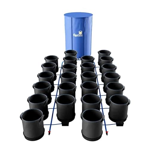 AutoPot 24 Pot XXL System with 13 Gallon Pots and 105 Gallon FlexiTank - Self-Watering, Gravity-Fed Hydroponic Indoor System (24Pot - 13 Gallon - 105 Gallon FlexiTank) Black