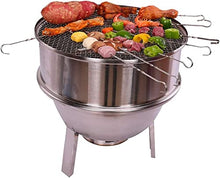 NEWCES Safety Certification Detachable Barbecue Grill Stainless Steel Grills Multi-Layer Charcoal Barbecues Outdoor Smoker BBQ for Picnic Garden Terrace Camping Travel