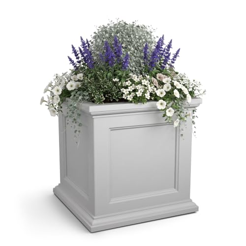 Mayne Fairview 28in Large Square Planter, White