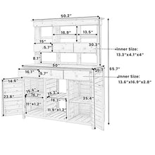 Merax 65.7" Tall Garden Potting Bench with Hutch, 3 Shelves, 6 Drawers, 2 Cabinets & Hooks