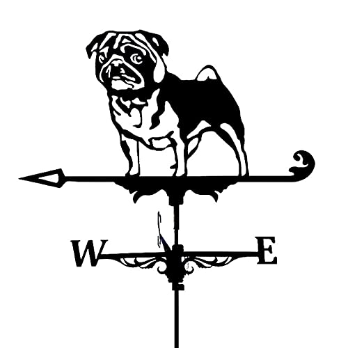 House Decor Wind Vane Roof Garden Mount Yard Decoration Stainless Steel Weathervane Vintage Retro Pet Dog Shape Outdoor Ornaments Farm Backyard Lawn Decor