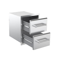 SPIRE Vertical Built-in Double Drawers, Stainless Steel, Universal Mount