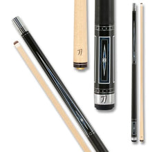 KATANA KAT16 Pool Cue Black with Blue & Grey Inlays 18oz