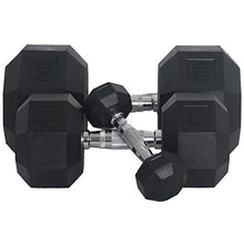Fitness First Rubber Hex Dumbbell Pairs 85 lbs Black