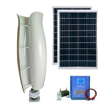 5KW Vertical Axis Wind Turbine Kit, 12V/24V/48V, Low Start-Up Wind Speed, Hybrid Wind And Solar Power System With Controller And Solar Panel, Breeze Start(White,12V)