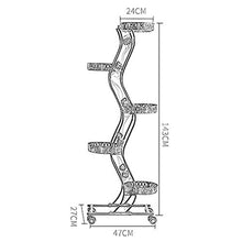 ZHOUYANB Plant Stands Flower Stand Iron With Wheels Indoor Floor-standing Ladder Display Rack 3 Colors Holder