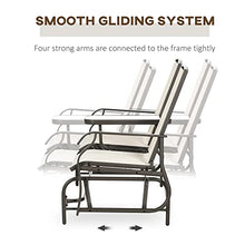 Kaimei Double Glider Loveseat with Center Table | Outdoor Patio Furniture for 2 with Breathable Mesh and Steel Frame