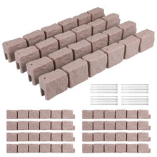 Faux Stone Landscape Edging Border Kit with 24 Spikes (12pcs) for Flower