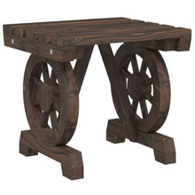 HKTMGDNG 2-Piece Solid Fir Wood Patio Footstools Wagon Wheel Ottomans