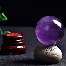 FOTCFATEV Amethyst Sphere Purple Quartz Crystal Ball Statue Sculpture Stone Ornaments Home Decoration Orb Crafts,9cm