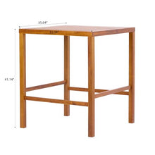 Christopher Knight Home Balew 5-Piece Outdoor Bar Set, Acacia Wood Patio Bar Table and Chairs Set, Solid Wood Patio Dining Set for 4 with Bar Stools,Teak + Beige
