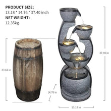 MVUYO FMURY Garden Floor Patio Art Decor 7.4''H 5-Tier Outdoor Water Fountains Decor Resin Indoor Fountain