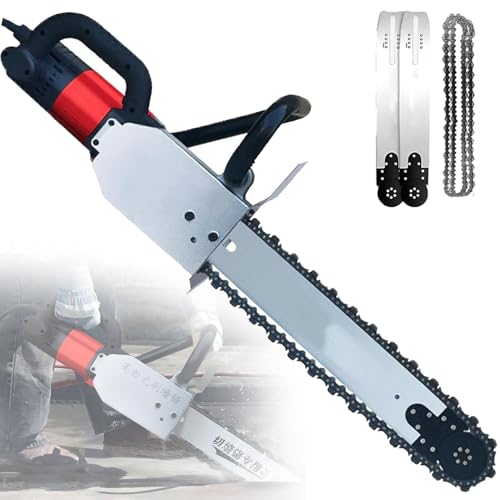 7800w/8800w Diamond Chain Concrete Saw With Water Fed Dust 7500 rpm High Performance Electric Precision Concrete Wall Cutting Machine Chainsaw Powerful With 2 Chains/2 Guide Bar,350