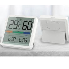 ASWRTYJO ABS Digital Thermometer Hygrometer Clock Household Indoor Electronic Measuring Instrument