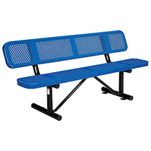 Global Industrial 6'L Heavy Duty Outdoor Steel Picnic Bench with Backrest