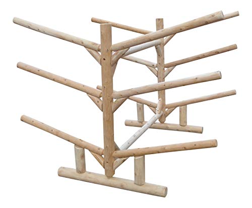 Log Kayak Rack 2 Canoe + 4 Kayak/SUP Rack Canyon Brown
