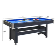 Wanttii Pool Table with Table Tennis Top, Modern Billiards Table (Blue)