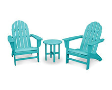Polywood Vineyard 3-Piece Adirondack Set (Aruba)