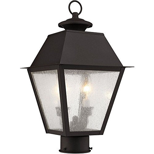 Livex Lighting 2166-07 Mansfield 2-Light Outdoor Post Lantern, Bronze