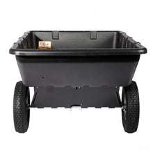 Brinly 10 cu.ft. 650lb Heavy Duty Tow-Behind Poly Utility Cart & Dump Trailer with Magnetic Hitch Pin & Compression Molded Bed
