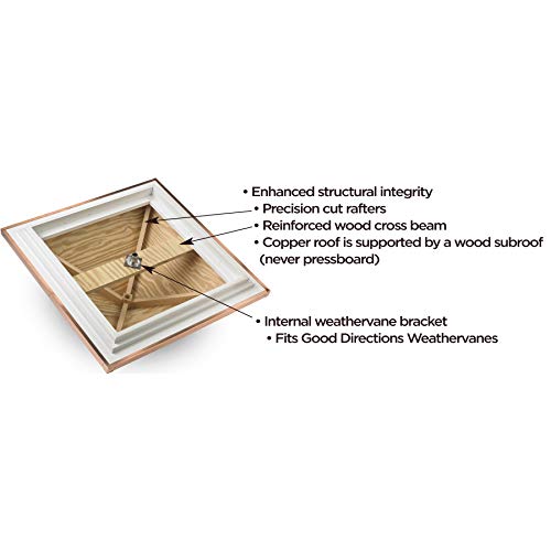Good Directions 26" Square Manchester Vinyl Cupola with Black Aluminum Roof and Eagle Weathervane Vinyl/Black