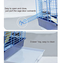 QTBH Flight Cage Fashionable Birdcage Tiger Skin Black Peony Parrot Wrought Iron Birdcage with Feeding Cup for Small Birds, Finches, Love Birds Bird Cage (Color : Blue)