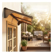 Outdoor Awning Canopy, UV Wind Rain Resistant Shelter for Patio Door Porch, 100x280cm Durable Polycarbonate Roof with 20° Slope Design
