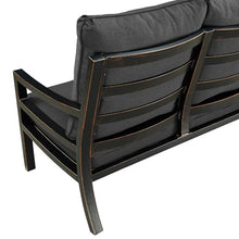 Oakland Living Black Aluminum Patio Deep Seating Outdoor Sofa Couch with Black Cushions