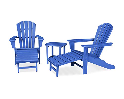 POLYWOOD Palm Coast Ultimate Adirondack Chair 3-Piece Set with Hideaway Ottoman