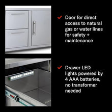 Blaze 32-Inch Stainless Steel Access Door & Double Drawer Combo - BLZ-DDC-R-LTSC