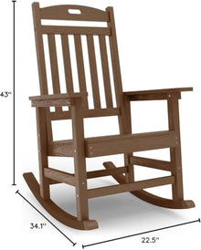 YEFU Rocking Chair Outdoor, Oversize Rocking Chair HIPS, Set of 2, Teak