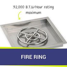 18" Stainless Steel Square Drop in Pan with 12" Fire Ring